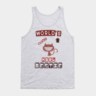 World's best work bestie, funny cat design Tank Top